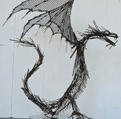 Dragon Winged Dragon Handmade with Nails by One of a Kind.