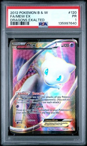 PSA 1 Mew EX 120/124 2012 Dragons Exalted Ultra Rare Pokemon Card