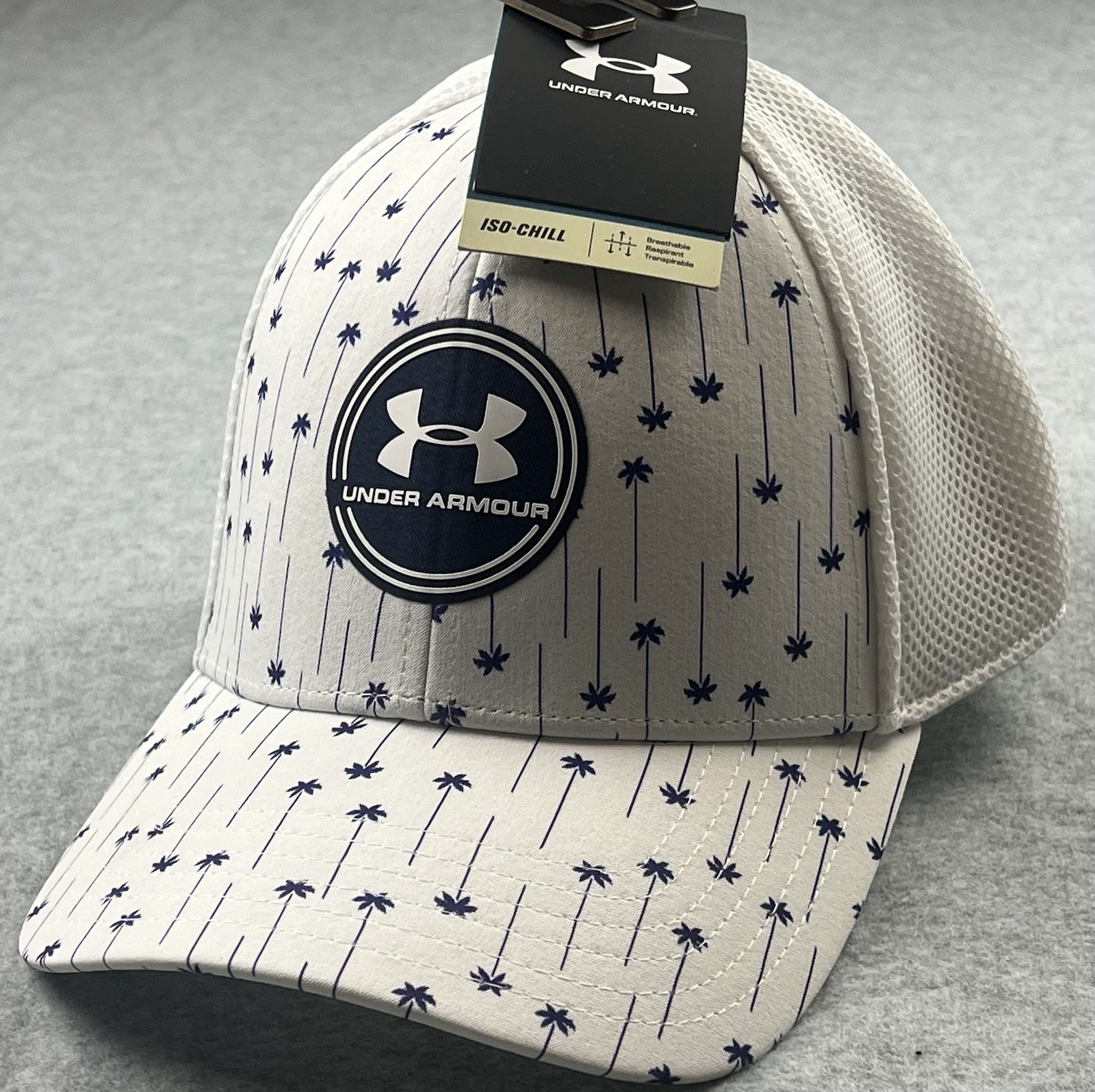 Under Armour UA Hat Golf Iso-Chill All Over Palm Print Mesh Cap Size XL/2XL NWT