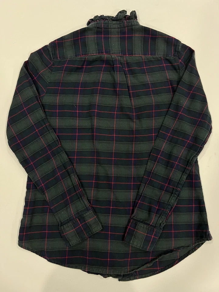 Vintage Feminino Gap Fitted Boyfriend Xadrez Gola de Babado e Detalhe de Botões - Imagem 4 de 4