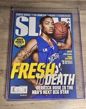 SIGNED May 2008 Derrick Rose Memphis Tigers 1st RC SLAM MAGAZINE #117 JSA CERT