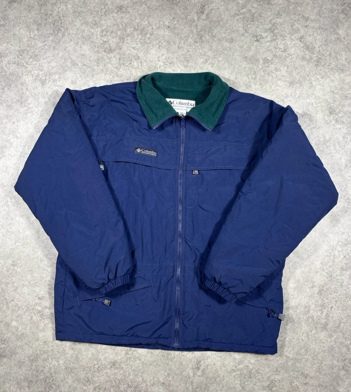 Columbia Sportswear Company Blue & Green Full Zip Jacket Men Size Large