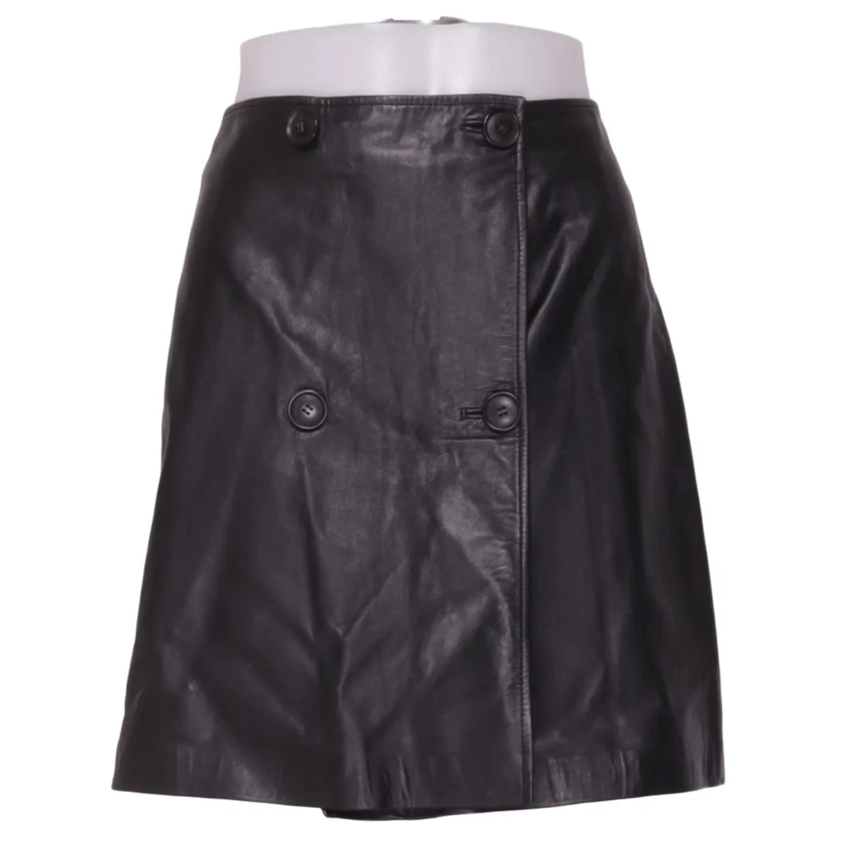 Selected Femme, Wickelrock, Größe: 36, Schwarz, Leder, Einfarbig, Damen #e4e