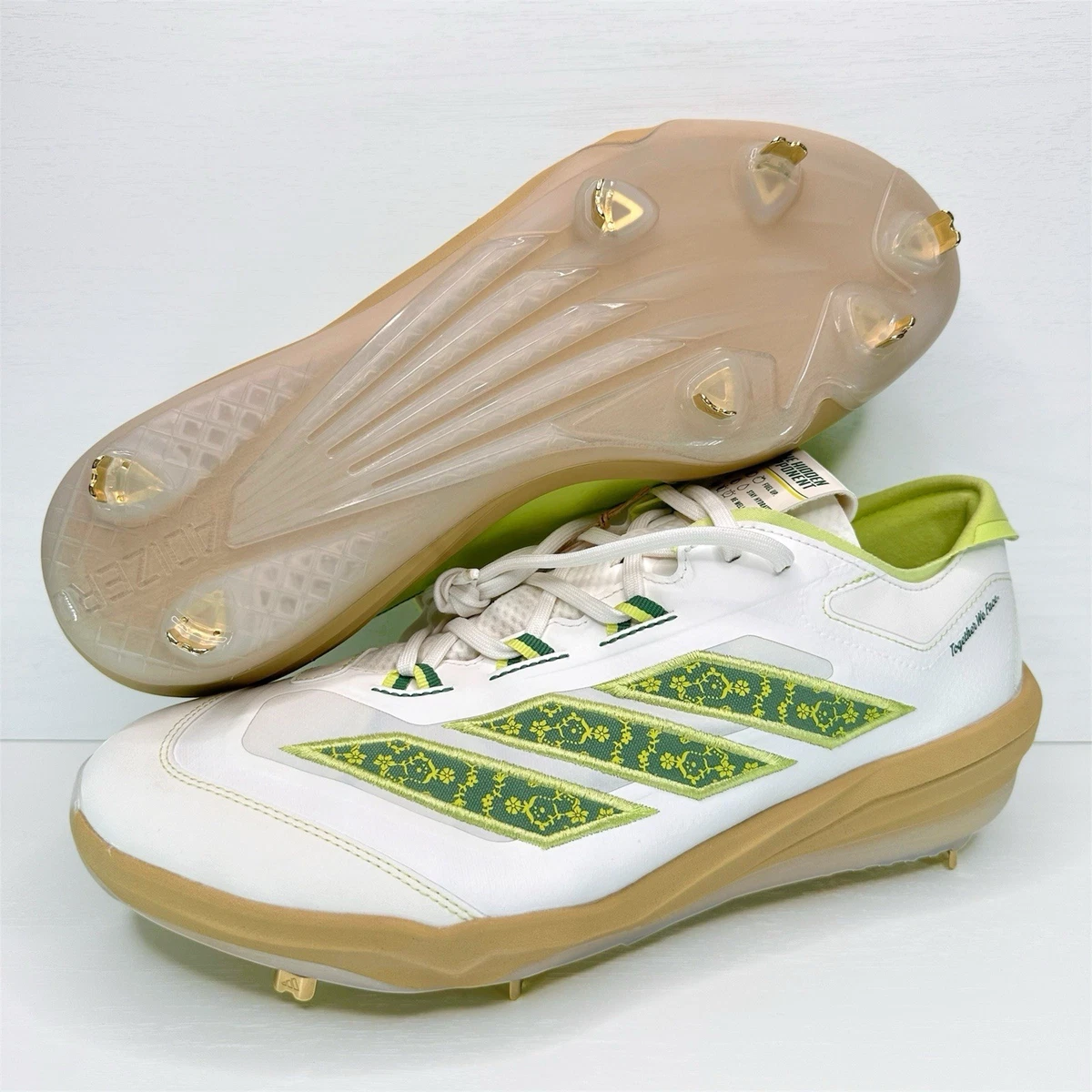 Adidas Adizero Impact MHA Baseball Cleats Men\'s Sz 10 JQ8233 White Pulse Lime adidas Men main image 4