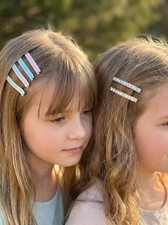 2PCS Scunci No-slip Grip Auto Clasp Barrettes,Girl Pearl/Imitation Diamond