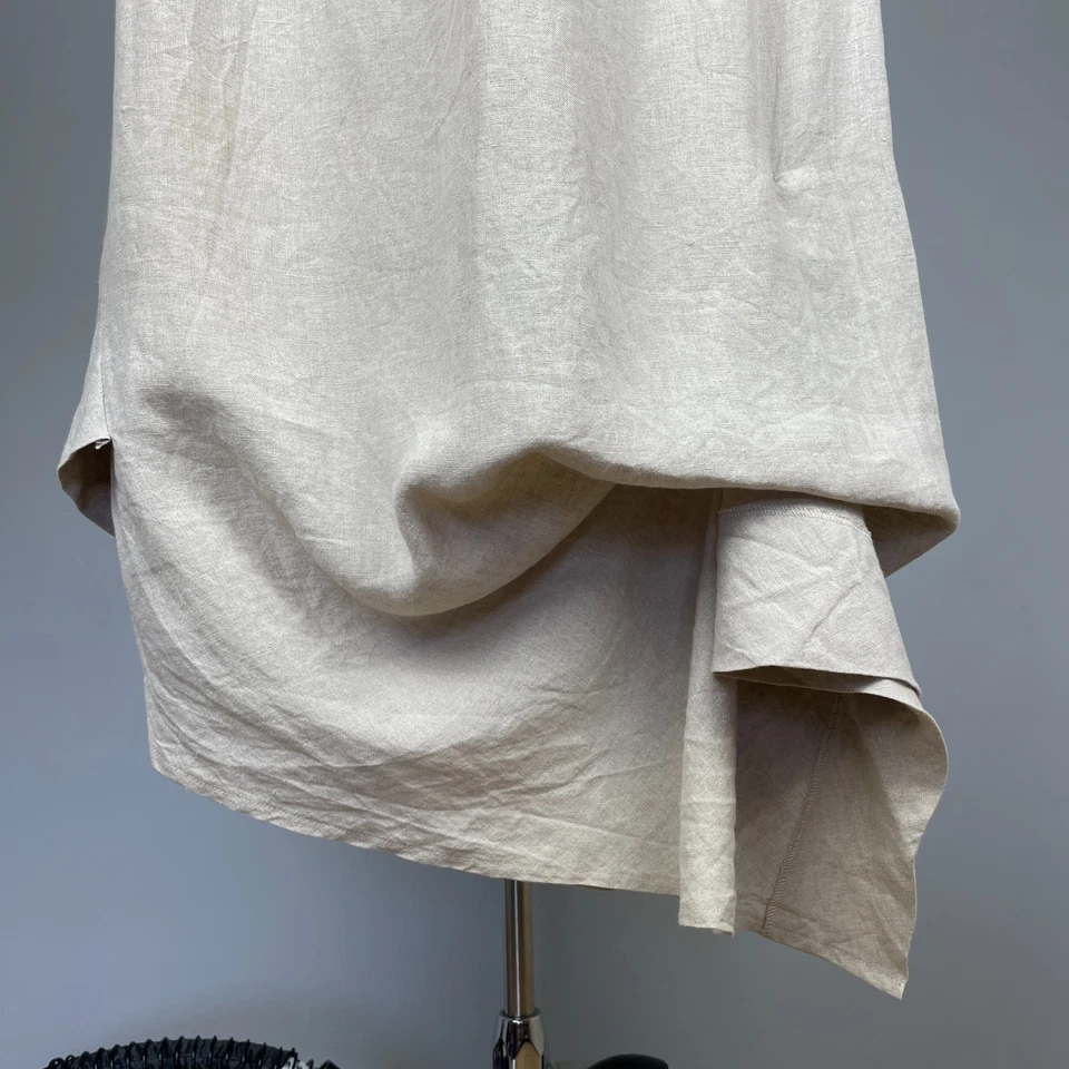 Falda asimétrica de lino beige para mujer Ivan Grundahl - talla EU40 / US8 / UK12 Foto 4 de 4