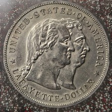 1900 $1 Lafayette Commemorative Dollar Raw AU+/BU GORGEOUS Champagne TONER