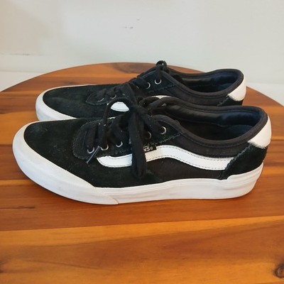 Vans Pro Skate Shoes Youth 5 Black White Suede Canvas Skateboarding Low Top