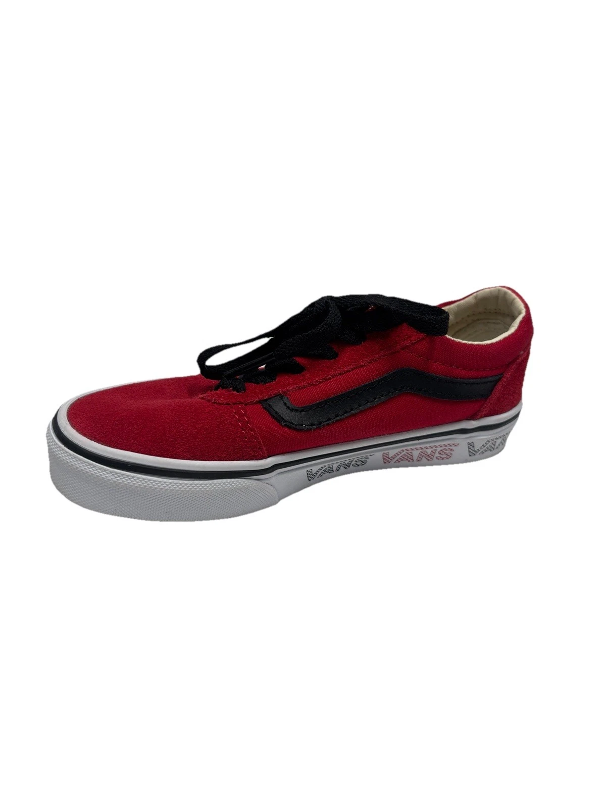 Vans Off The Wall Youth taglia US 13Y colore basso rosso scamosciato e tessuto