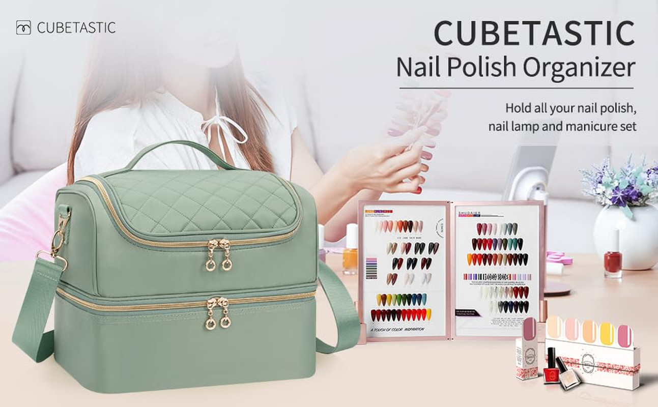 Nail Polish Organizer Case, Nail Supplies Storage Box Holds 45 Bottles Nail Poli