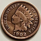 1902 Indian Head Cent VG-Fine Clean Fields Strong Reverse 87.4M BN993