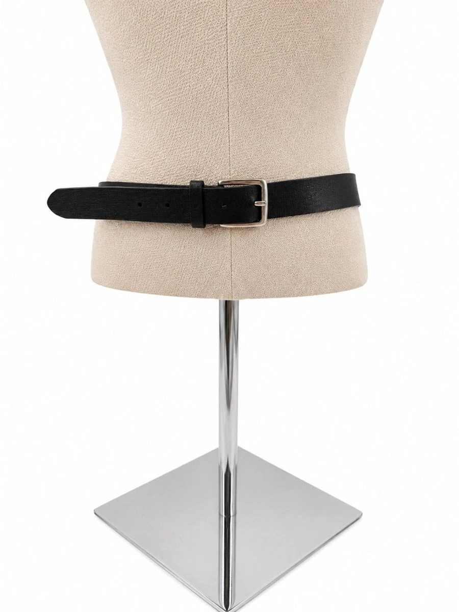 Zara Skinny Black Leather Double Wrap Belt New Zara Black Belt Skinny Faux Leather Silver Buckle size  main image 3