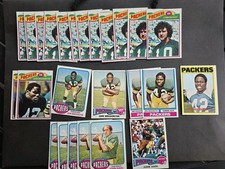 Vintage Green Bay Packers Football Card Lot Mid 1970s Topps Bulk Duplicates...