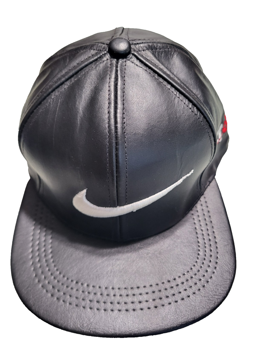 リーバイス　ナイキ　キャップ Vintage Nike Black Leather Strapback Hat Made In USA Just Do It | eBay