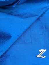 Magnifique soie sauvage façon shantung. bleu. Chute d'atelier N°1