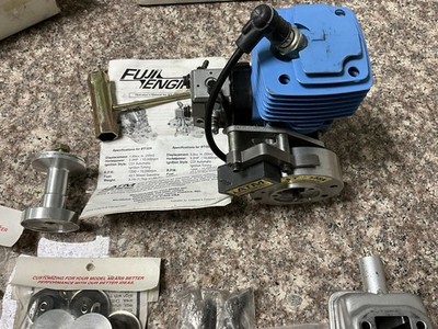 Fuji BT-50SA 50cc RC Engine Blue w/ Cooling Fin W/ Mounts And
