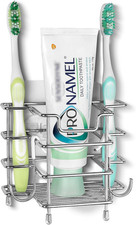 Wall Mount Toothbrush Holder for Shower, Stainless Steel Toothpaste Stand, Self