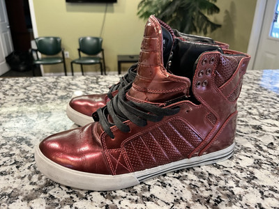 Supra Skytop NS BURGANDY patent USED US Men's 11 (NO BOX, Damage