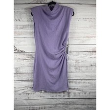ASTR The Label Dress Women's XL Lavender Ruched Sleeveless Crinkle Mini New
