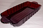 Vintage Anchor Hocking Ruby Red Glass Rectangular Cranberry/Appetizer Dish
