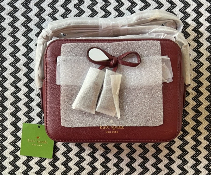 Borsa a tracolla Kate Spade NY Hayes Siena in pelle con fiocco NUOVA con sacchetto antipolvere