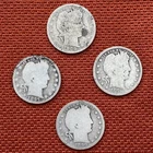 1897, 1898,1899 and 1900 Barber Quarters (1892-1916) .900 Silver 4 Coin Lot