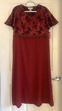 VTG 90s Sophia Rose Sears Dress NWT 18 fits Sz 14 Burgundy Floral Jacquard Maxi