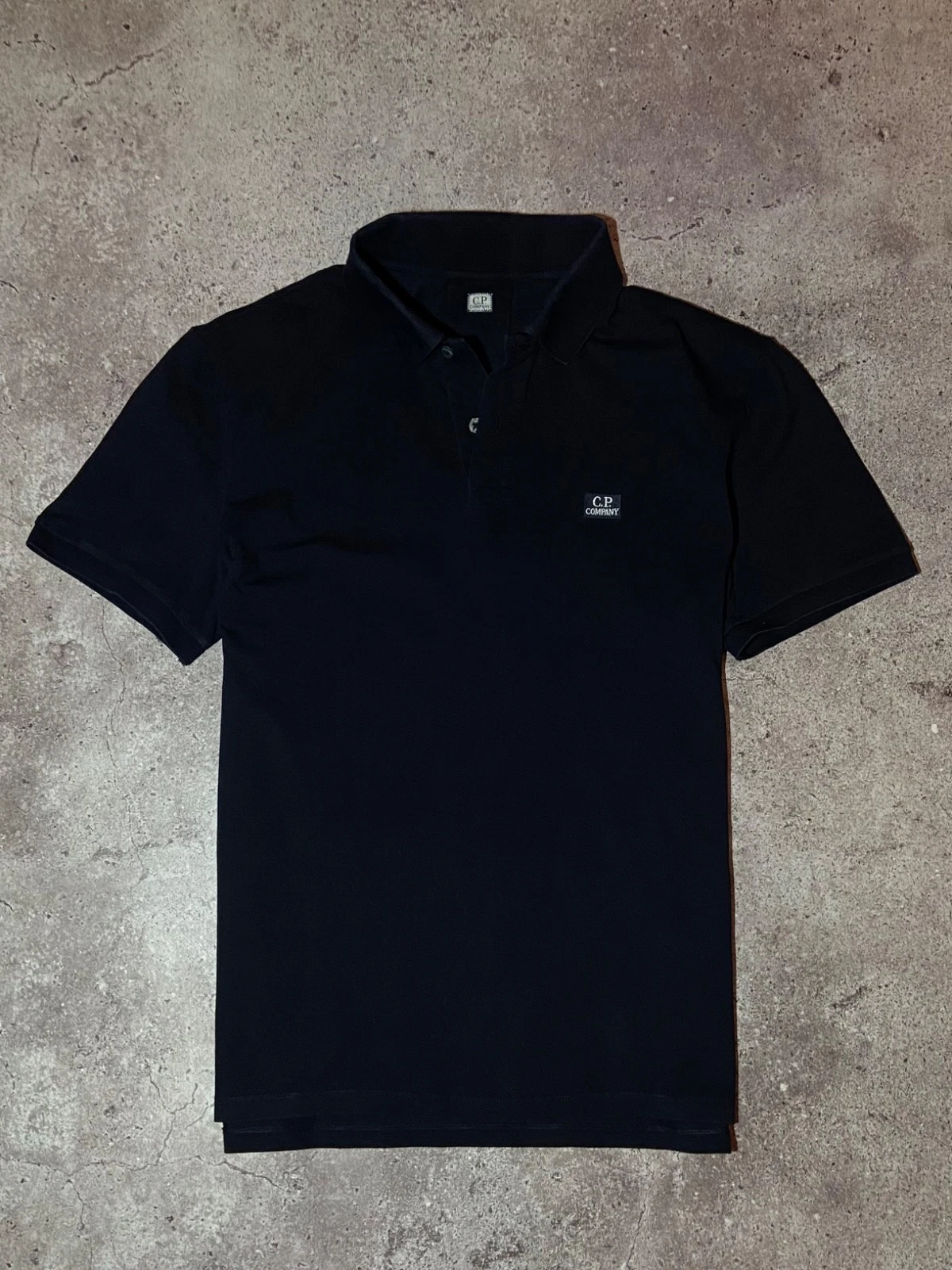 CP Company Black Cotton Polo T-tshirt Sportswear Embroidered Logo Men's Size M