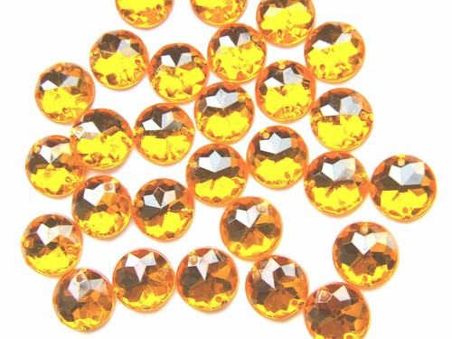 Faceted Beads Acrylic Rhinestone Gems 10 mm Round Flat Back Sew On All Colours - Picture 28 of 65