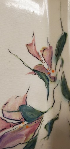 Hand painted porcelain Trinket Dish Floral Design - Picture 3 of 12