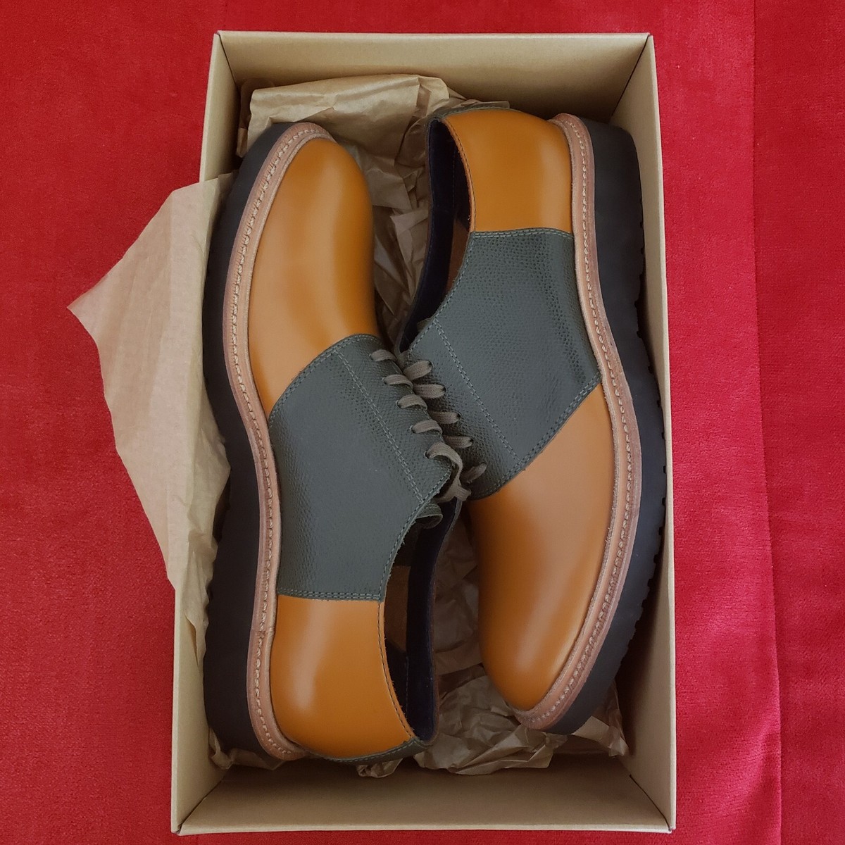 Cole Haan Christy Cloudburst 2 Tone Saddle Wedge Oxford Shoes . Leather & Suede. Cole Haan Leather Upper Multicolor Dress Shoes for Men for  main image 4