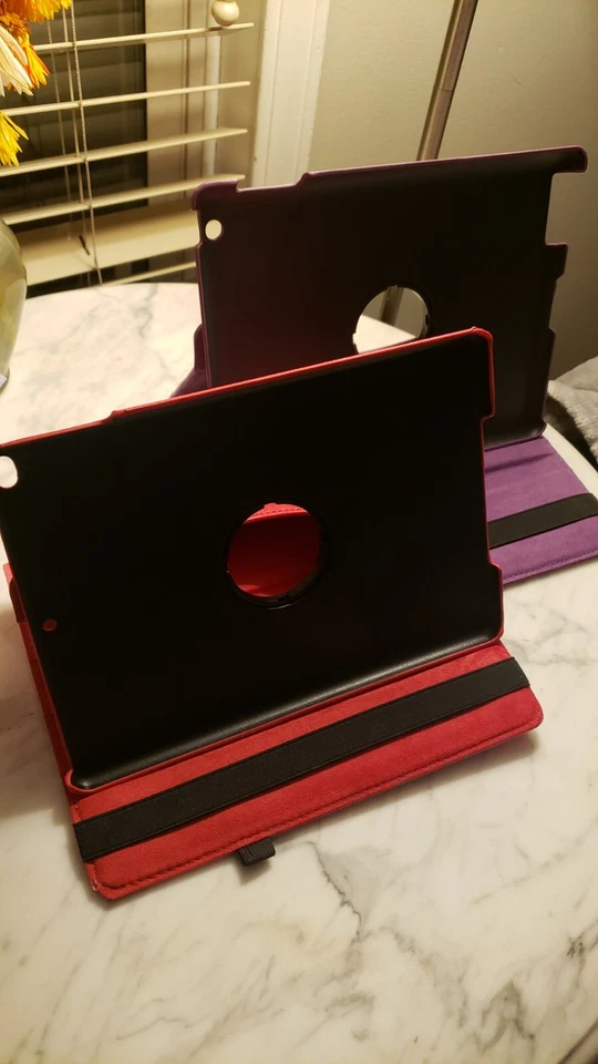2 Apple Ipad 2 3 4 Rotating Folio Case Cover Stand Purple and Red - Image 2 of 3