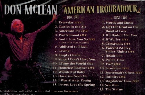 Don Mclean: American Troubadour by Don McLean (CD, Oct-2012, 2 Discs, Time) - Picture 2 of 2