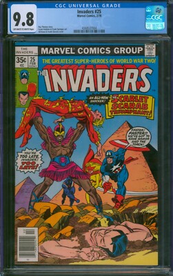 The Invaders #25   CGC 9.8   Rare in Grade! Scarlet Scarab Marvel Comic 1978