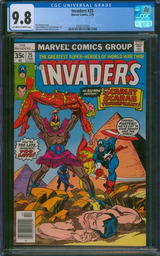 The Invaders #25 ⭐ CGC 9.8 ⭐ Rare in Grade! Scarlet Scarab Marvel Comic 1978 - Bild 1 von 2