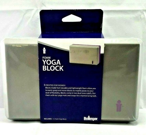 Bollinger Foam Yoga Blocks 9" x 5.5" x 3" Púrpura y Gris *NUEVO* - Imagen 2 de 2