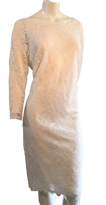 Torrid Stretch Eyelash Lace Bodycon Dress with Sheer Sleeves Ivory Size 2 2X