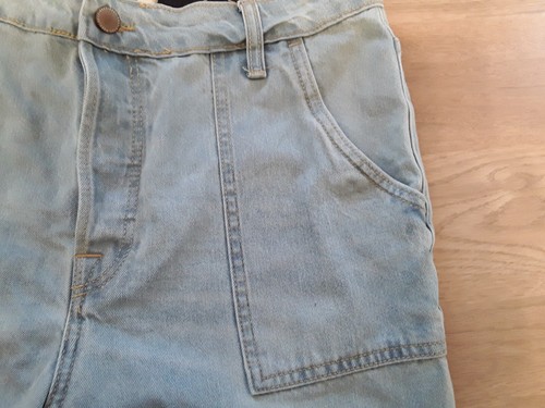 Jeans Roxy Azul Claro 100% Algodón Botón Mosca - Talla W33" Cintura Forrada - Imagen 5 de 20