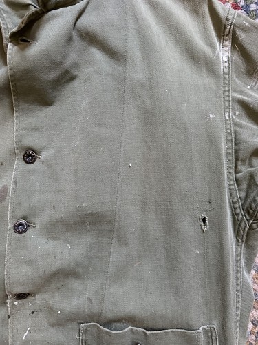 Stencil ID WWII Modified USN Non-HBT Twill Low Pocket Variant Chore Coat Jacket - Picture 15 of 18
