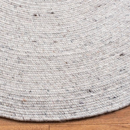 SAFAVIEH Area Rug 4'X6' Oval Speckled Solid Color Braided Cotton Light Gray - Picture 4 of 7
