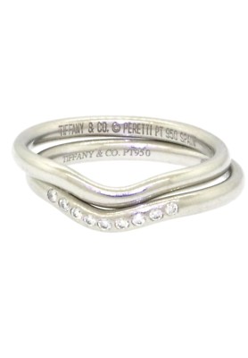 Tiffany & Co. ドッツ ダイヤモンド 0.20ct 9号 VS1 Tiffany & Co. Elsa Peretti S.S. .09CT VS1/E diamond band ring set