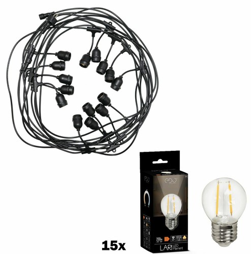 Guirlande lumineuse extérieure 10/15/20 Noir E27 230V IP54 Étanche EDO - Imagen 10 de 14