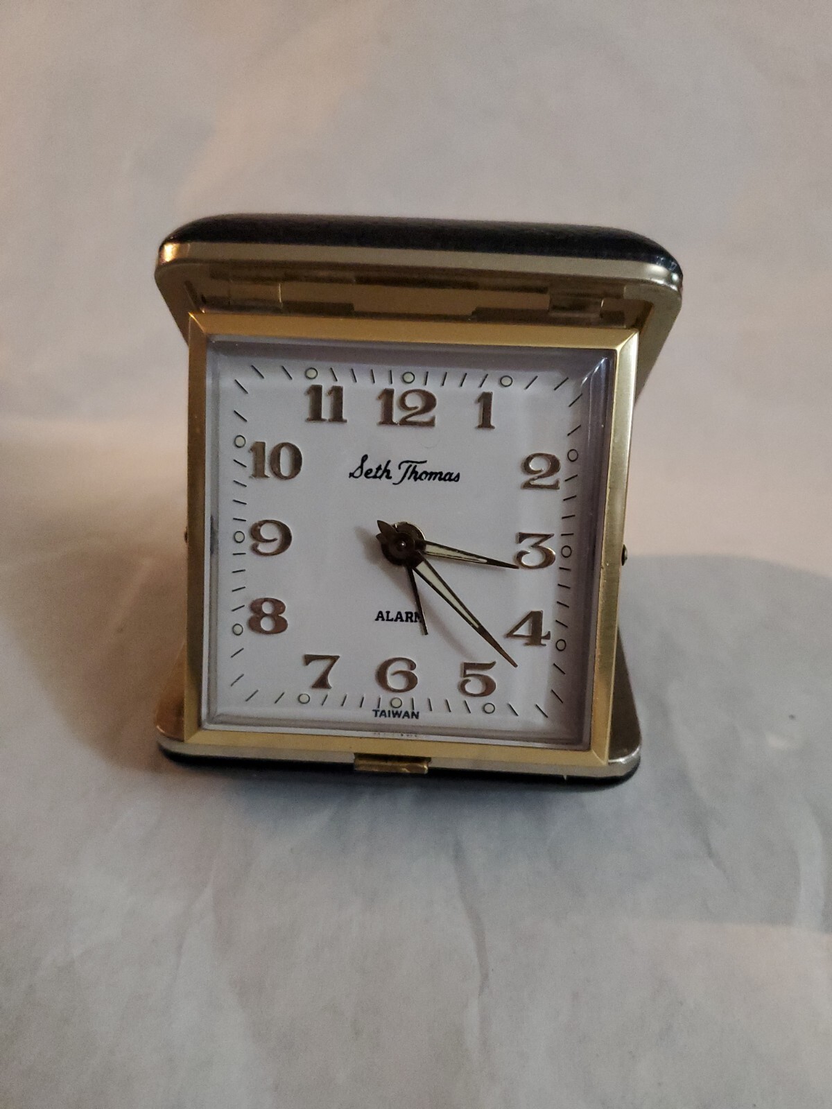 Vintage Seth Thomas Travel Alarm Clock Watch Folding Case Wind Up | eBay