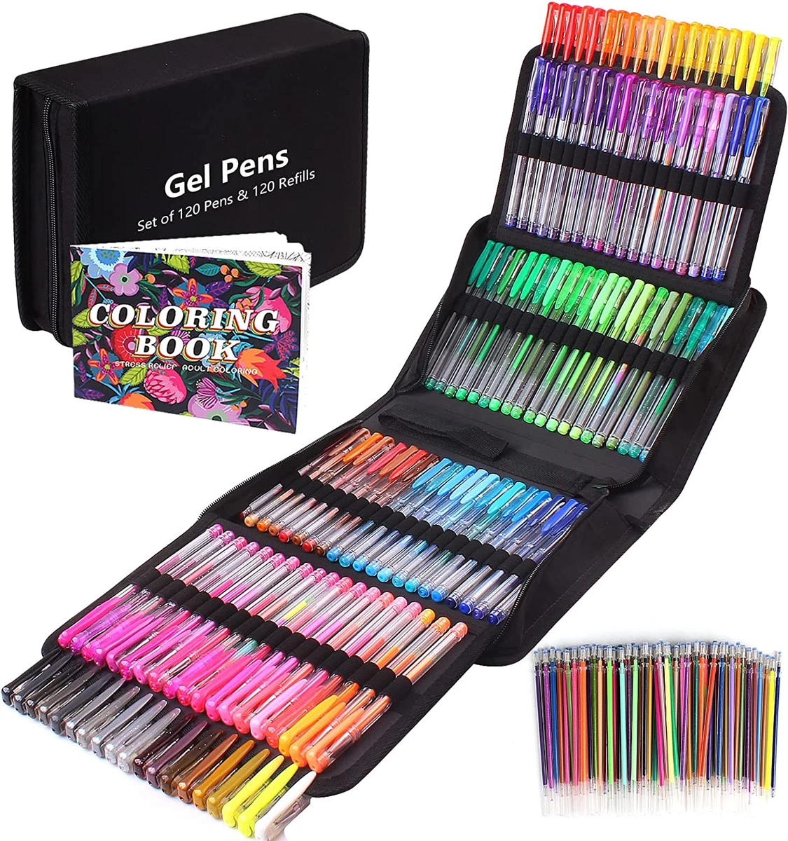 240 Gel Pens for Adults Coloring Book,120 Coloring Markers Colored Gel Pen  Set