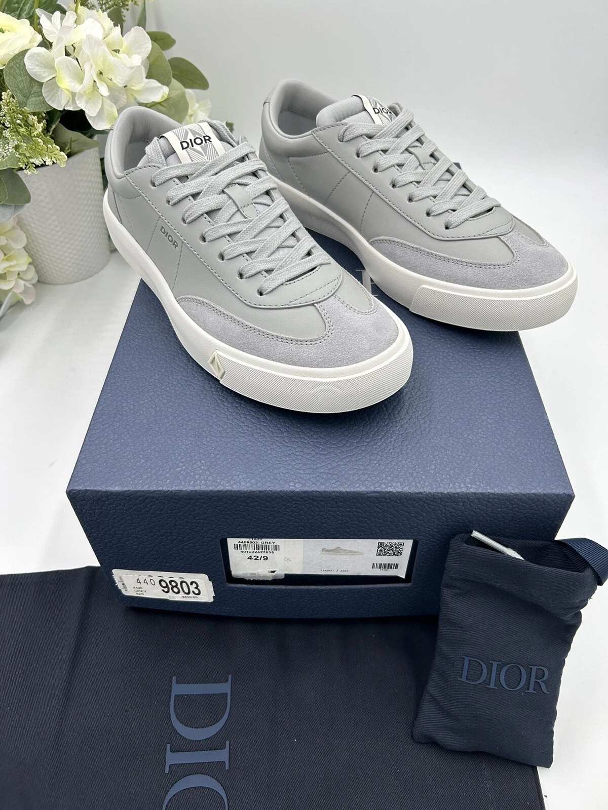 Baskets basses homme Dior B101 en cuir taille 9 fabriquées en Italie