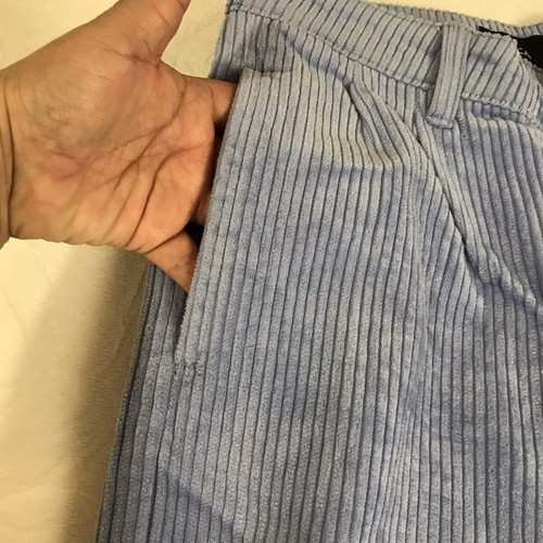 Pantaloni RVCA Plushed pantaloni velluto a coste donna taglia 26 blu chiaro gamba larga vita alta - Foto 9 di 17