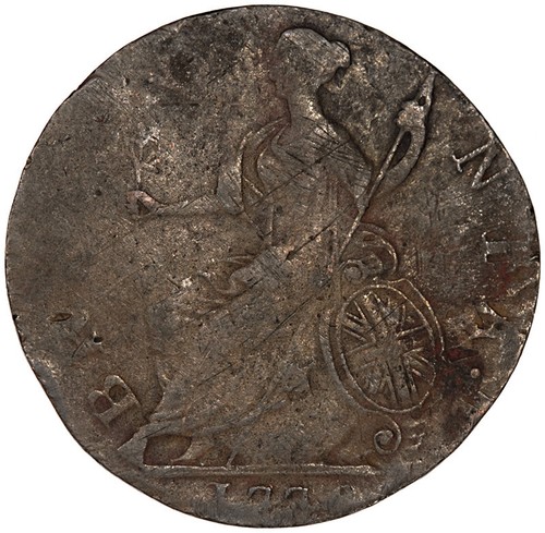 Non-Regal 1776 Halfpenny ~ Small & Thin Flan ~ Colonial USA Interest - Bild 2 von 2