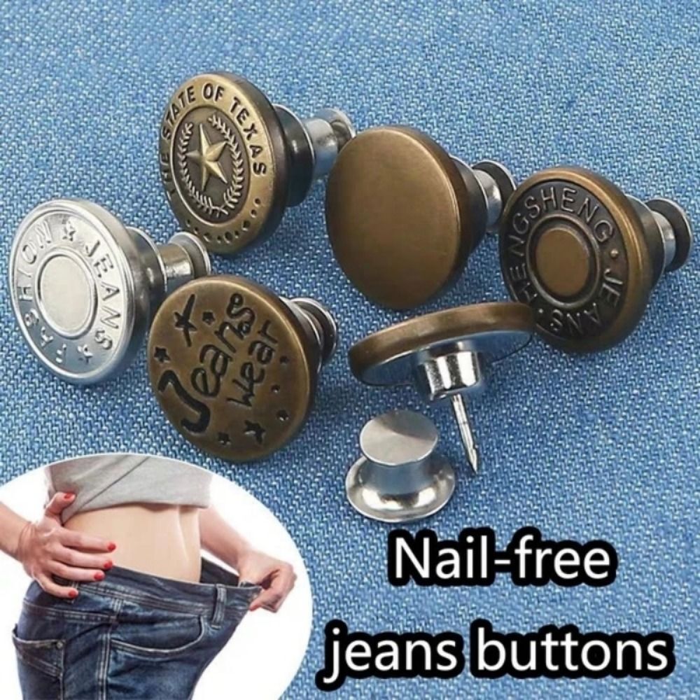 4Pack 10Pcs/pack With Screwdriver Jeans Buttons Waist Buckle Jeans eBay