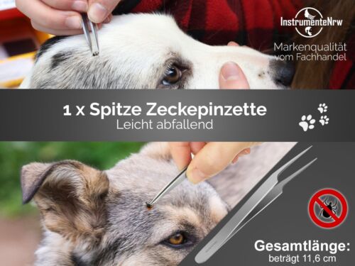 Profi Zeckenentferner Zeckenzange 3er Set Zeckenpinzette Rostfrei Edelstahl Hund - Bild 5 von 9
