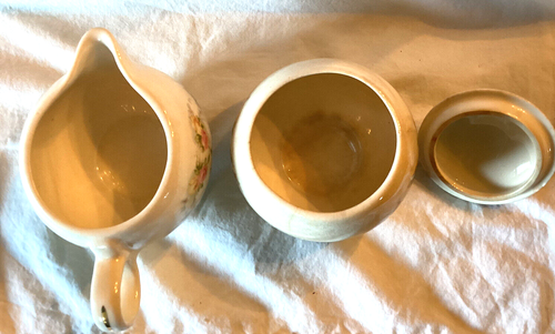 Harker Pottery/Bakerite "Sweet Heart Rose" Cream & Sugar - Picture 6 of 7